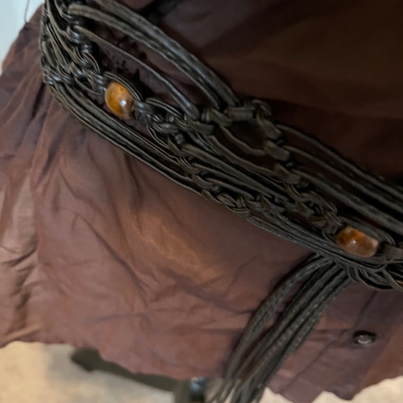 Bebe size L silk blend shirt with belt - Picture 13 of 14